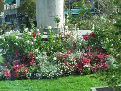 Flowers at monument