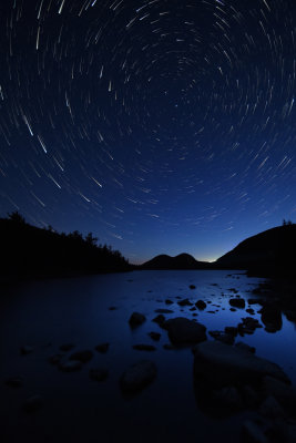 Jordon Pond Star Trails (as Comet tails)