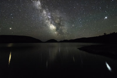 Eagle Lake reflections of Jupiter and Mars