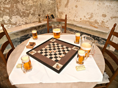 First floor hall beer and checkers