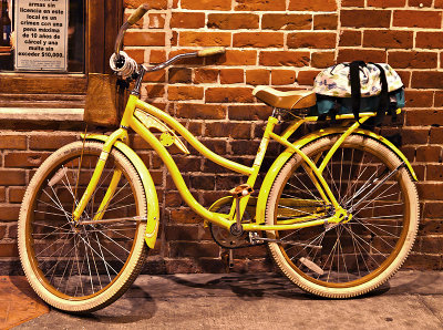 Yellow bike, Bastrop, TX
