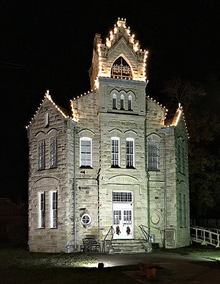 Jail House at night, La Grange, TX