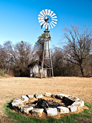 Windmill and fire pit