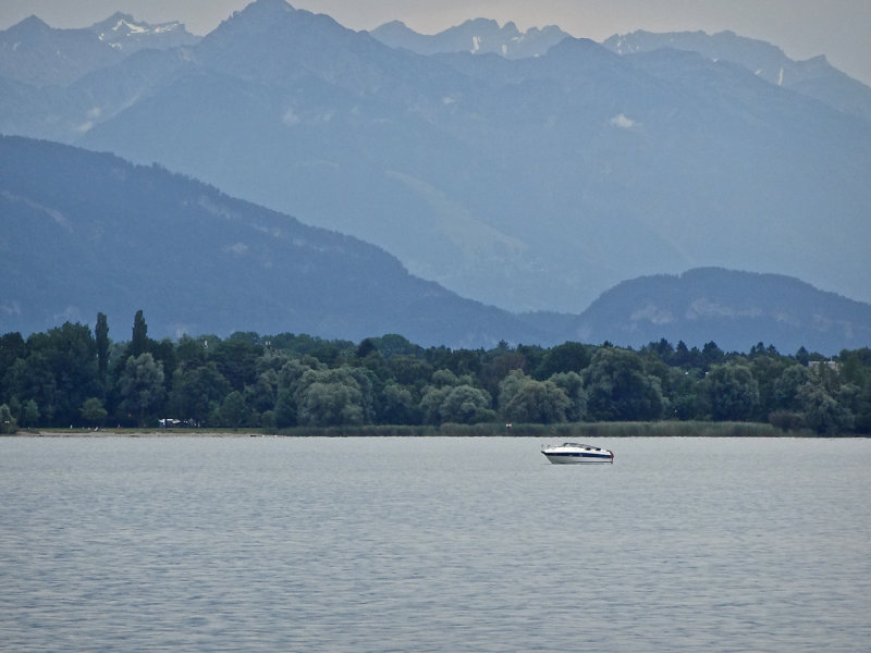 Blues of mountains and water, Lake Constance