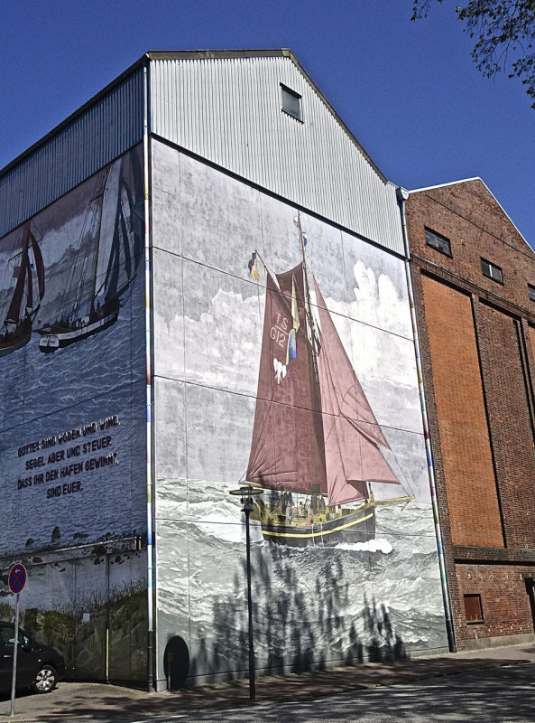 Fehmarn Island, mural on warehouse