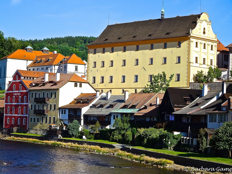 Buildings along the banks of the Moldau (Vltava) River
