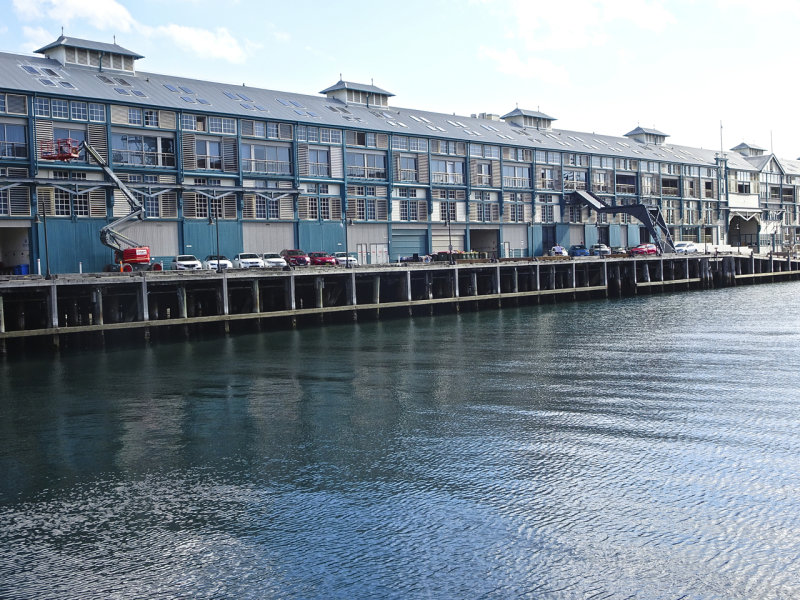 Rear view of old wharves and warehouses at Woolloomooloo