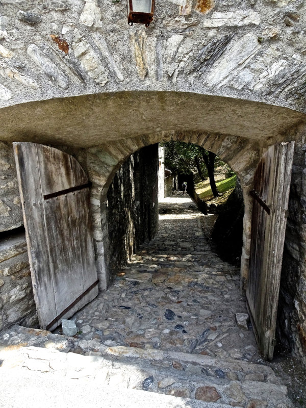 Sion, ancient walkway at Chateau Valere