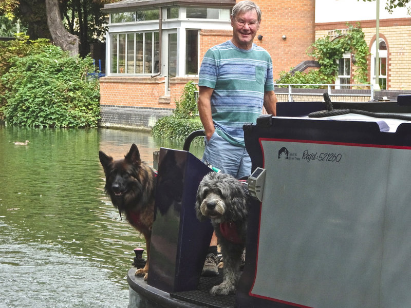 Dogs on board the narrow boat