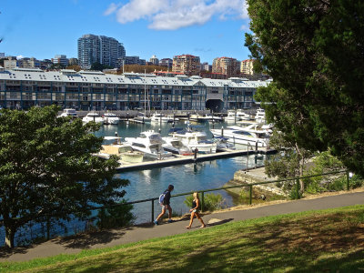 Old Woolloomooloo Wharves, viewed from approach to the Royal Botanic Gardens
