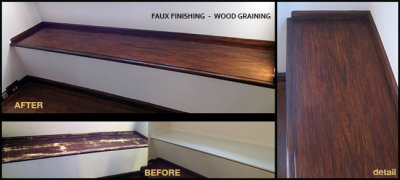 WOOD GRAINING  RESTORATION - before and after