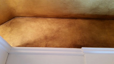 faux aged golden ceiling