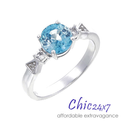 Zircon Silver Rings With Blue Zircon Gemstones From Chic24x7