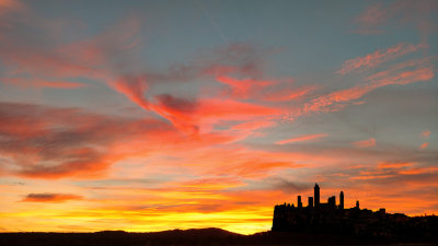 San Gimignano By Sunset