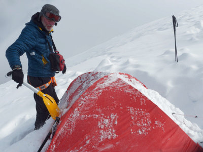 Digging out the tent