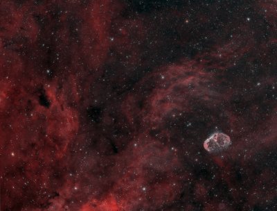 BiColor Widefield Crescent Nebula  (Ha + OIII)