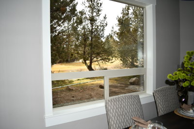 view of golf course from dining area