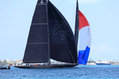 J-Class yachts racing prior to the start of the Americas Cup