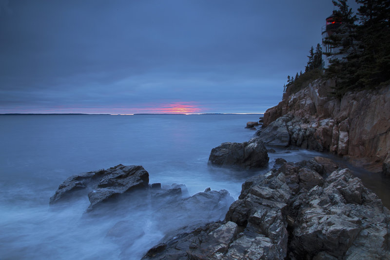 Acadia Light House sunset
