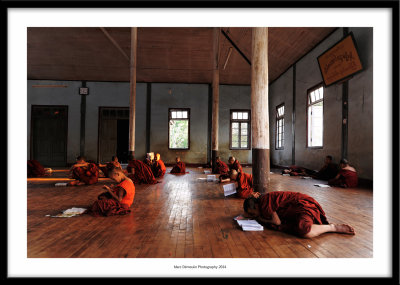 Young monks classroom, Mandalay, Myanmar 2014