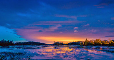 Town Sky Glow At First Light From Otter Lake P1180783