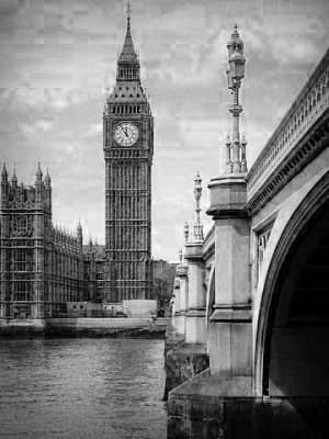 England Big Ben & Bridge BW
