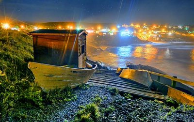 Pouch Cove South Slipway On A Foggy Night P1250115-9