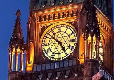 Peace Tower Clock At Twilight P1290008-10 Crop