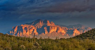 Superstition Mountain In Late Light 81431