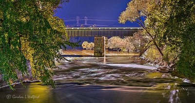 Railroad Bridge At Night P1340936-42