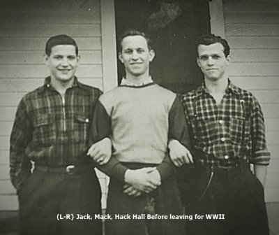 (L-R) Hall Brothers Jack, Mack, Hack before leaving for WWII. All returned safely