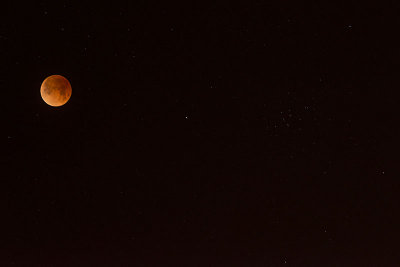 The Super Blue Blood Moon with the Beehive Cluster
