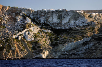 Folegandros Island - Chora, built on the edge of a 200-metre high cliff