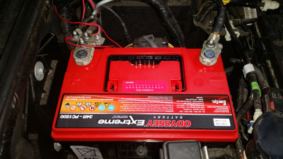 Odyssey 34R-PC1500 Extreme AGM battery in a 2013 Jeep Wrangler Rubicon unlimited