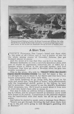 Story regarding W. T. Witt - Sheriff Greenlee County Arizona - published 1925