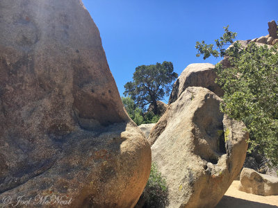 Boulder formation in wash