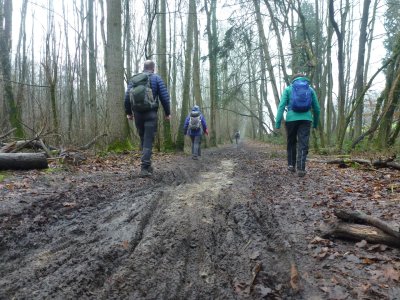 We lopen veel modderpaden