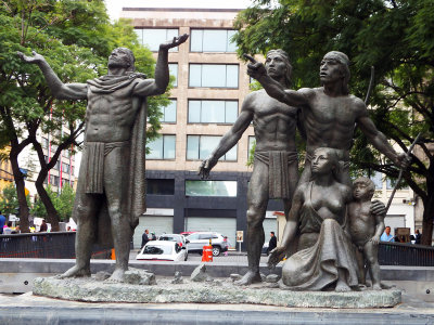 Statue in the Zocalo in Mexico City 27 Sept,16