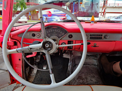  Inside one of the classic cars