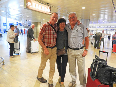 Claire. Garry and Dave arriving at Ben Gurion Airport - Israel 22 Oct, 2017