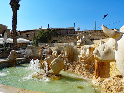 Modern fountain in Old Jaffa