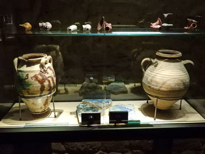 Pottery on display inside the fortress