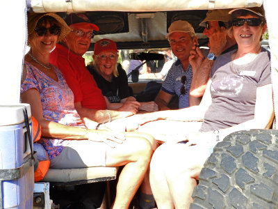 Liz, Don, Claire, Garry Dave and I in the jeep  25 Oct,17