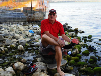 Dave getting ready to paddle in the Sea of Galilee 25 Oct,17