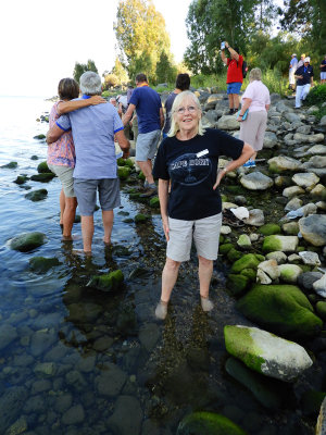 Lots of us having photos taken at the Sea of Galilee 25 Oct,17