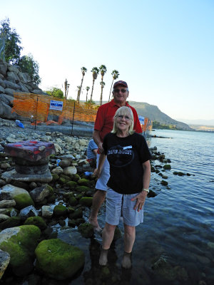 Dave and Rene paddling in the Sea of Galilee 25 Oct,17