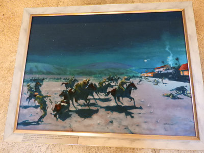 Painting depicting the Australian Light Horse charge at Samakh