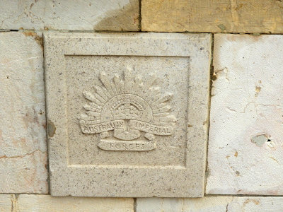 Brick in the cemetery wall Australian Imperial Forces