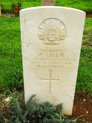 Grave of W Taylor - 1st Australian Battalion Imperial Camel Corps