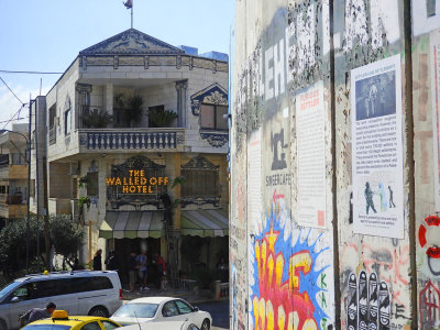 A play on words the - Walled Off Hotel - right next to the wall separating Israel and Palestine